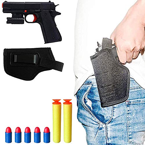 Pinovk Toy Gun Classic m1911 Toy Gun Kids Colorful Toy Gun with Soft Bullets, Black Thigh Set, Teach Shooter and Gun Safety, Fun Outdoor Game
