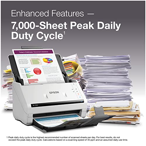 Image of Epson DS-770 II Color Duplex Document Scanner for PC as Well as Mac with 100-page Auto Doc Feeder (ADF), Twain and ISIS Drivers