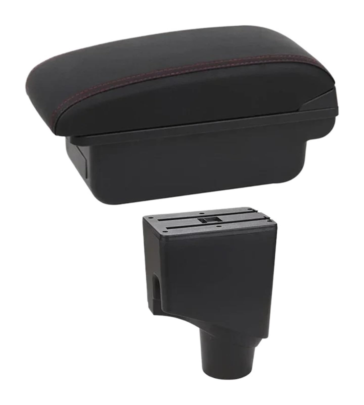 HCKCLMBMZW For Toyota For Yaris For Hybrid 2015-2021 Armrest Box Car Central Storage Modification USB Arm Rest Accessory Car Armrest Center Console(B1 Red Line)