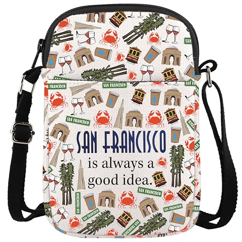 WCGXKO San Francisco Gift San Francisco Skyline Gift San Francisco Zipper Messenger Bag (San...