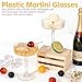 FUPMILPHRANX 24 Pcs Ribbed Martini Glasses 4.7oz Clear Plastic Coupe Glasses Disposable Vintage Cocktail Dessert Parfait Cups Unbreakable Glassware for Wedding Birthday Party Supplies