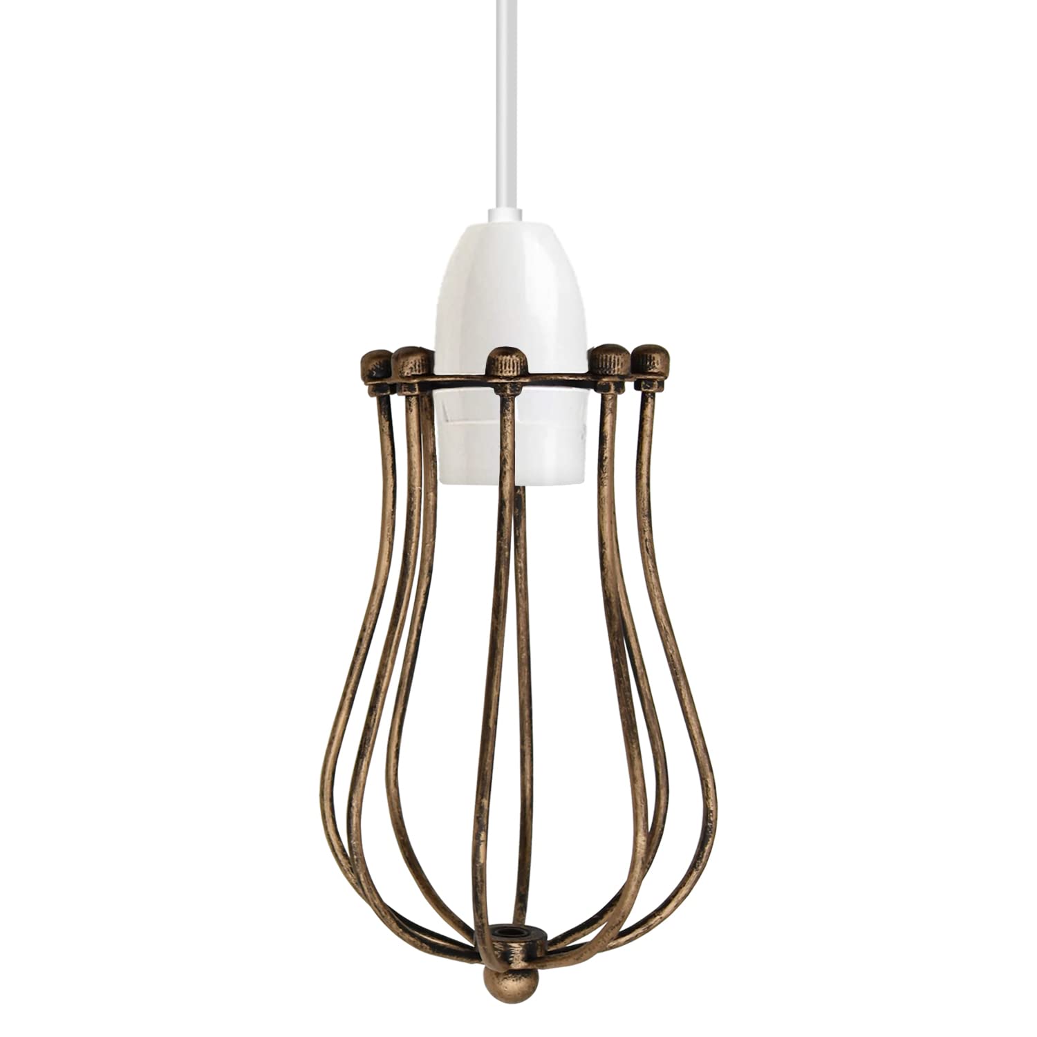 Garneck 2 Pezzi Paralume A Gabbia In Metallo Nero – Lampada A Sospensione Vintage, Design Aperto Per Massima Luce