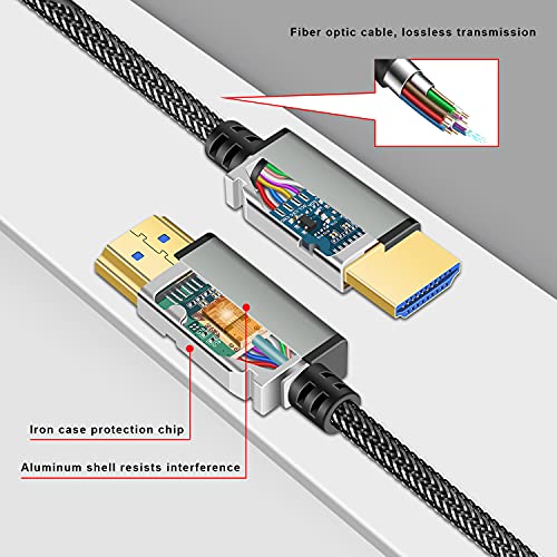 General Kirzi Nylon Braided Fiber Hdmi Cable 50Ft(15M) Support 4K 60Hz,Hdr10, Arc, Hdcp2.2, 3D, 18Gbps,4 4 4/4 2 2/4 2 0 Slim And Flexible Hdmi Fiber Optic Cable #TOP2