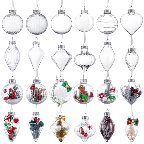 24-Pcs-Christmas-Fillable-Ornaments-Ball-315-Inch-Clear-Plastic-Ornaments-DIY-Craft-Transparent-Ball-for-Christmas-Wedding-Xmas-Holiday-Party-Tree-Decor-Home