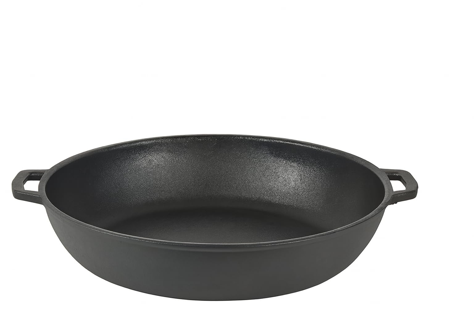 Maysternya Padella in ghisa ø 26 cm – alta qualità e senza PFAS – ideale per induzione, grigliate e cottura – padella per barbecue all'aperto – pentole versatili in nero opaco – nero opaco