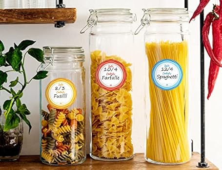 Mason Jar Lid Labels, Removable Canning Labels, Waterproof Write-On Meal Prep Labels for Food Containers, Glass Bottles, Canned Jams, Preserves, Home ...