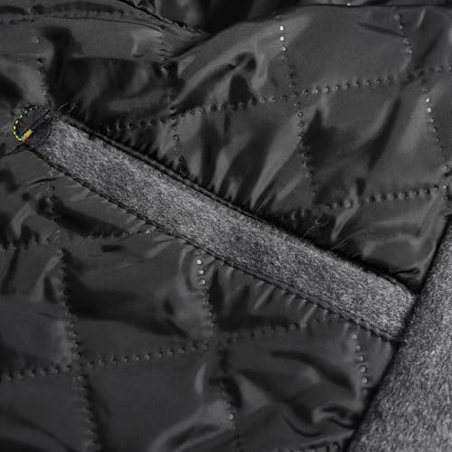 Allthemen Abrigo Hombre Grueso Invierno Largo Trench Coat de Lana Caliente Chaqueta Slim Fit Parka Cuello Alto Gris-grueso M - imagen 6