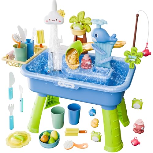 Cosminy 2026 Upgraded Water Table for Toddlers 3+, Water Table for Kids Ages 4-8 with Pump, Play...