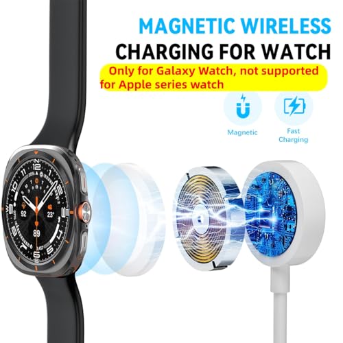 Image of Verilux 4 in 2 Multi Type C Cable Fast Charging, 3.9FT /1.2M Watch Charger Cable Only for Galaxy Watch, USB /C to C, Micro-USB, Lighting, Type-C for iPhone 17 /16 /15 /14, Galaxy S26 /S25 /S24