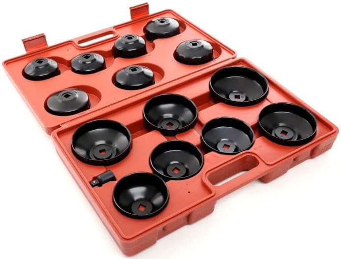 LED LEDS Set da 15 pezzi chiavi a tazza per filtro olio motore auto Smontaggio Rimozione