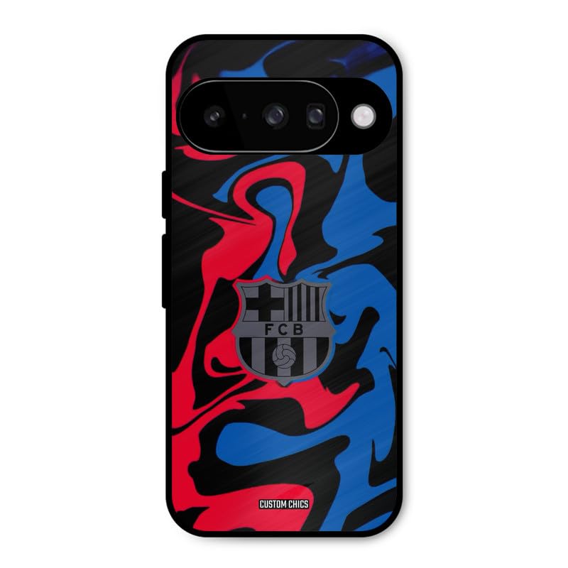 Image of PrintShield FC Barcelona Comic Back Cover for Google Pixel 10, Shockproof Printed Phone Case with Soft TPU Sides & Anti-Slip Grip