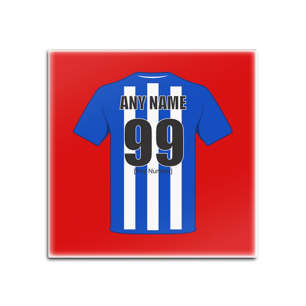 Personalised Gift - Kilmarnock Square Glass Coaster (Football Club Design Theme, Colour Options) - Any Name/Message on Your Unique Mat Pad - The Killie