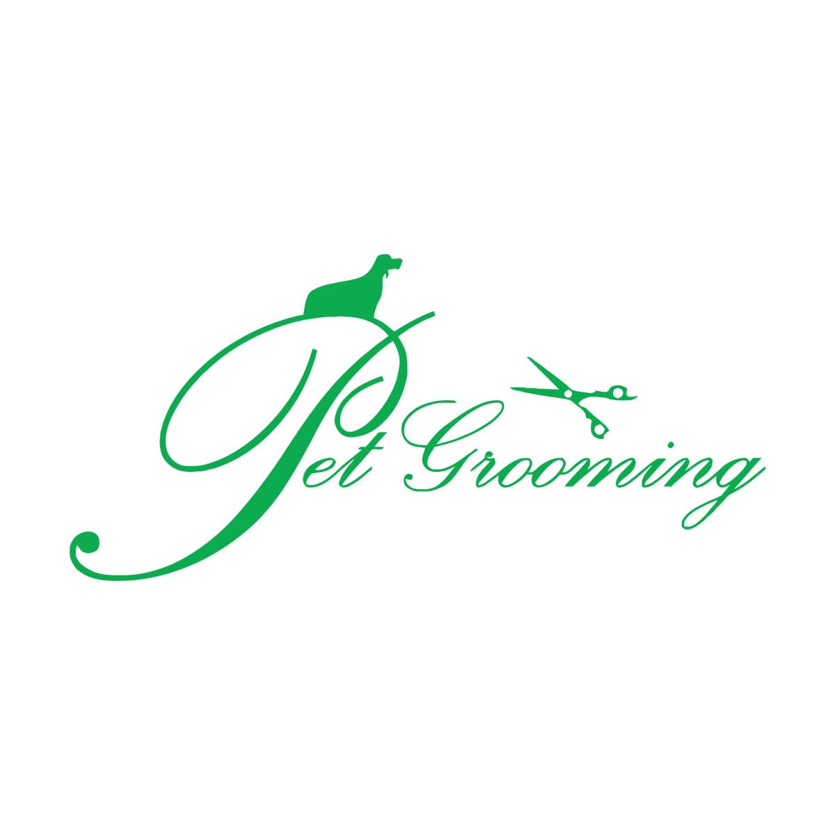 Pet Grooming Logo Pet Care Shop Cats and Dogs Fine Carving Stickers 42x88.2cm Equipped with Transfer Film kit Large Green