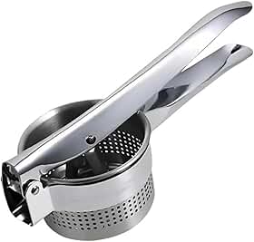 Amassador de Batata Profissional em Aço Inox | Espremedor Manual Reforçado para Purê e Legumes | Alta Resistência e Fácil Limpeza