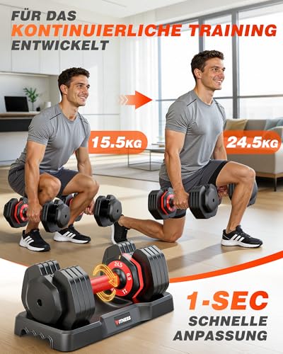 Image of Rendpas Adjustable Dumbbells Set of 2, 5-in-1 /10-in-1 /16-in-1 Quick-Lock Hand Weights 25 /55 /80 lbs Pair, Anti-Slip Handle Free Weights Set for Home Gym Strength Training for Men Women