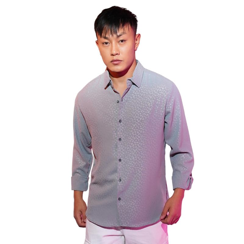Image of CAHOOT Men's Solid Utility Shirt | Casual Wear | Spread Collar | Long Sleeve | Button Closure | Shirt Crafted with Comfort Fit for Everyday Wear