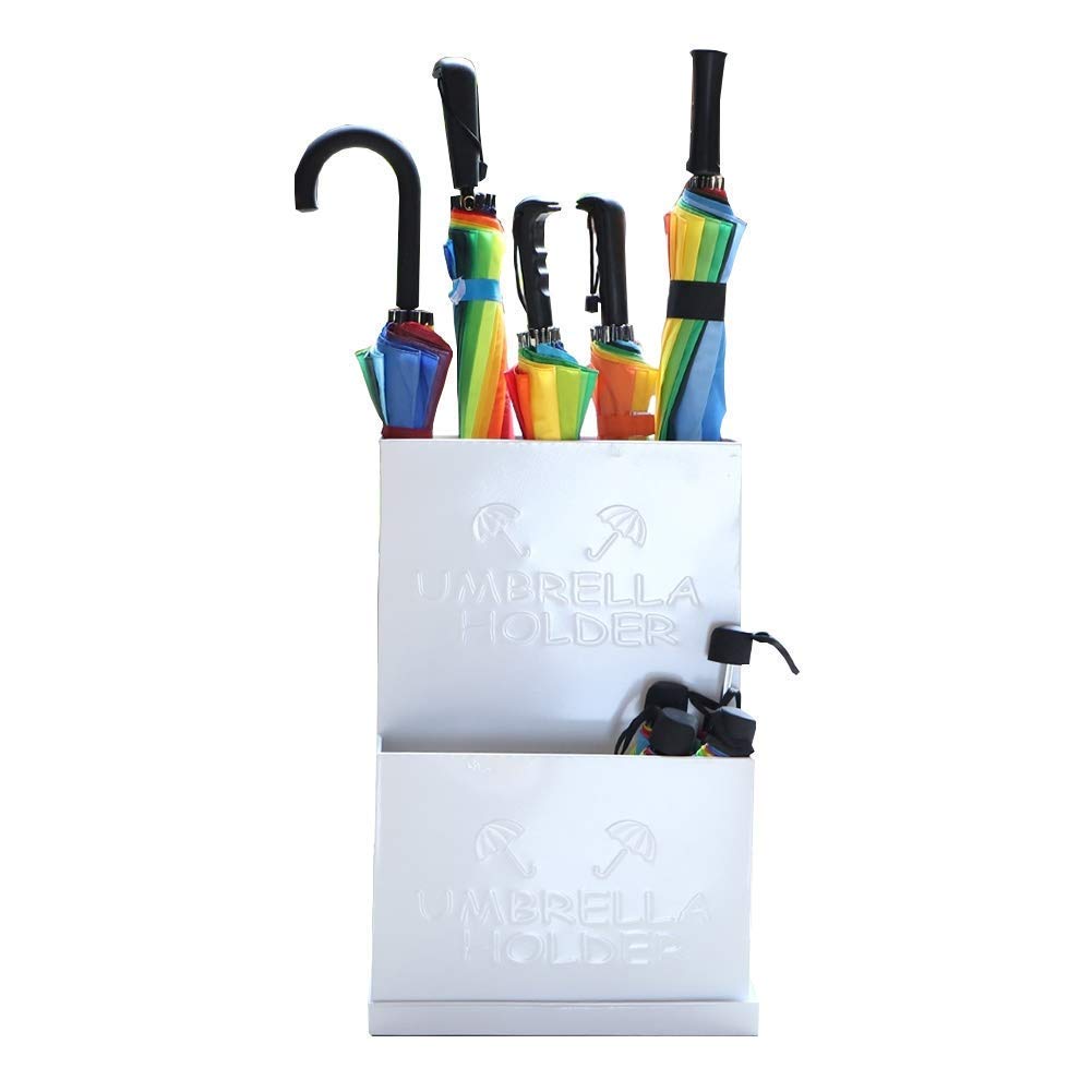 Umbrella Stand Rack,Umbrella Stand,Two Compartments Can Store Long and Short Umbrellas,Multifunctional Umbrella Drain Stand with Movable Tray
