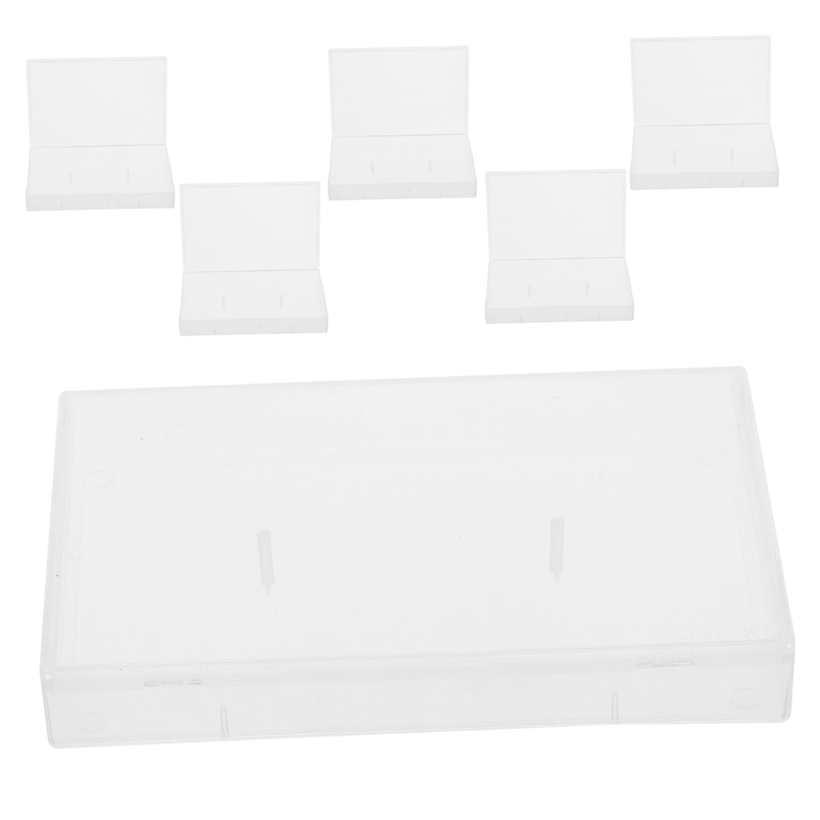 CHILDWEET 6pcs Semi-transparent Cassette Tape Holder Storage Box for Easy Identification and Organization of Audio Tapes Clear Plastic Case for Neat and Tidy Collections