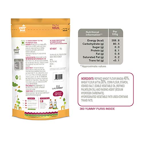 Image of Paper Boat Pani Puri Pellets, Ready to Fry, No Added Colours and Preservatives (800g)