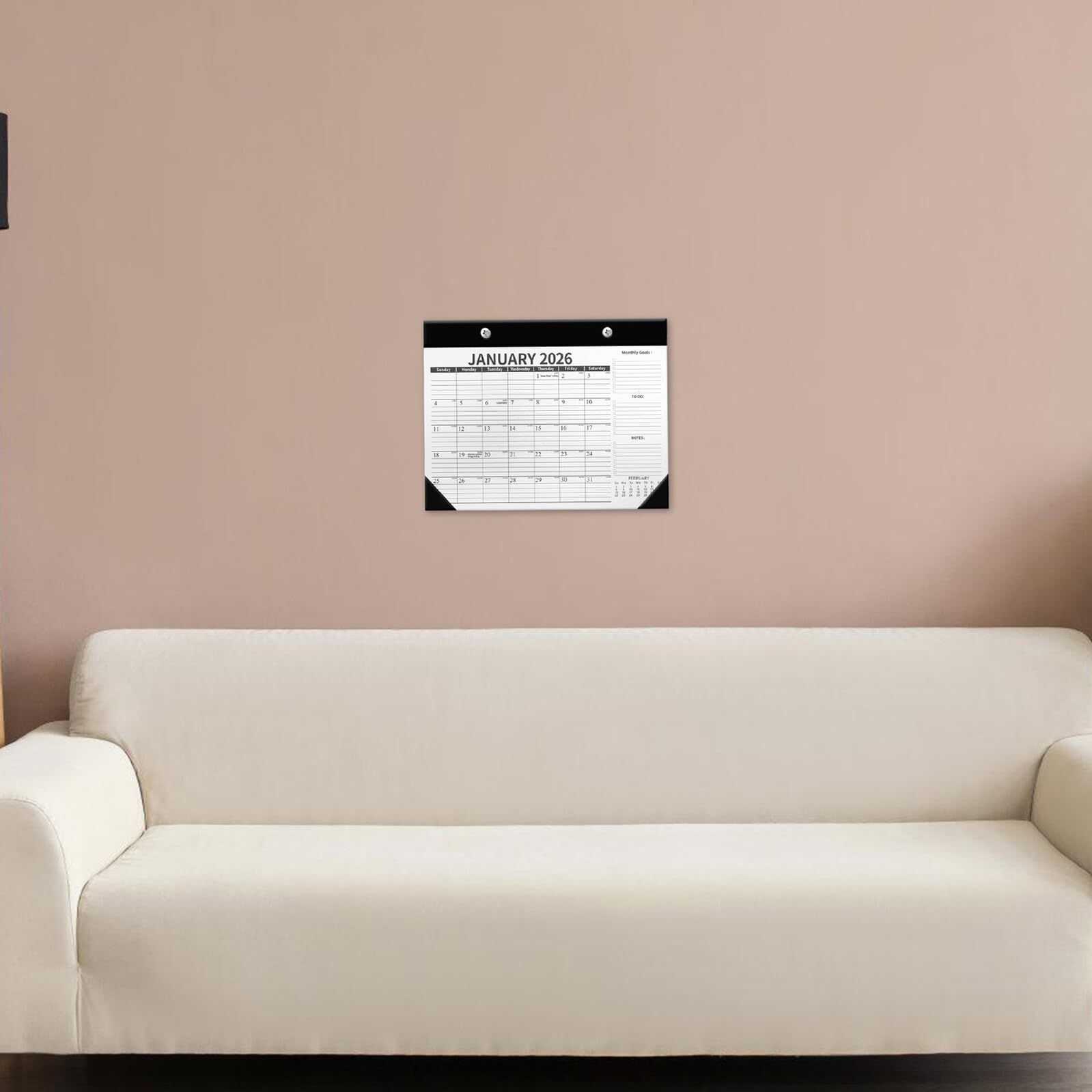 2 pezzi Calendario da Scrivania Planner Mensile in Carta Spessa per Ufficio e Scuola Design Elegante Superficie Liscia per Note Facile Organizzazione Appuntamenti