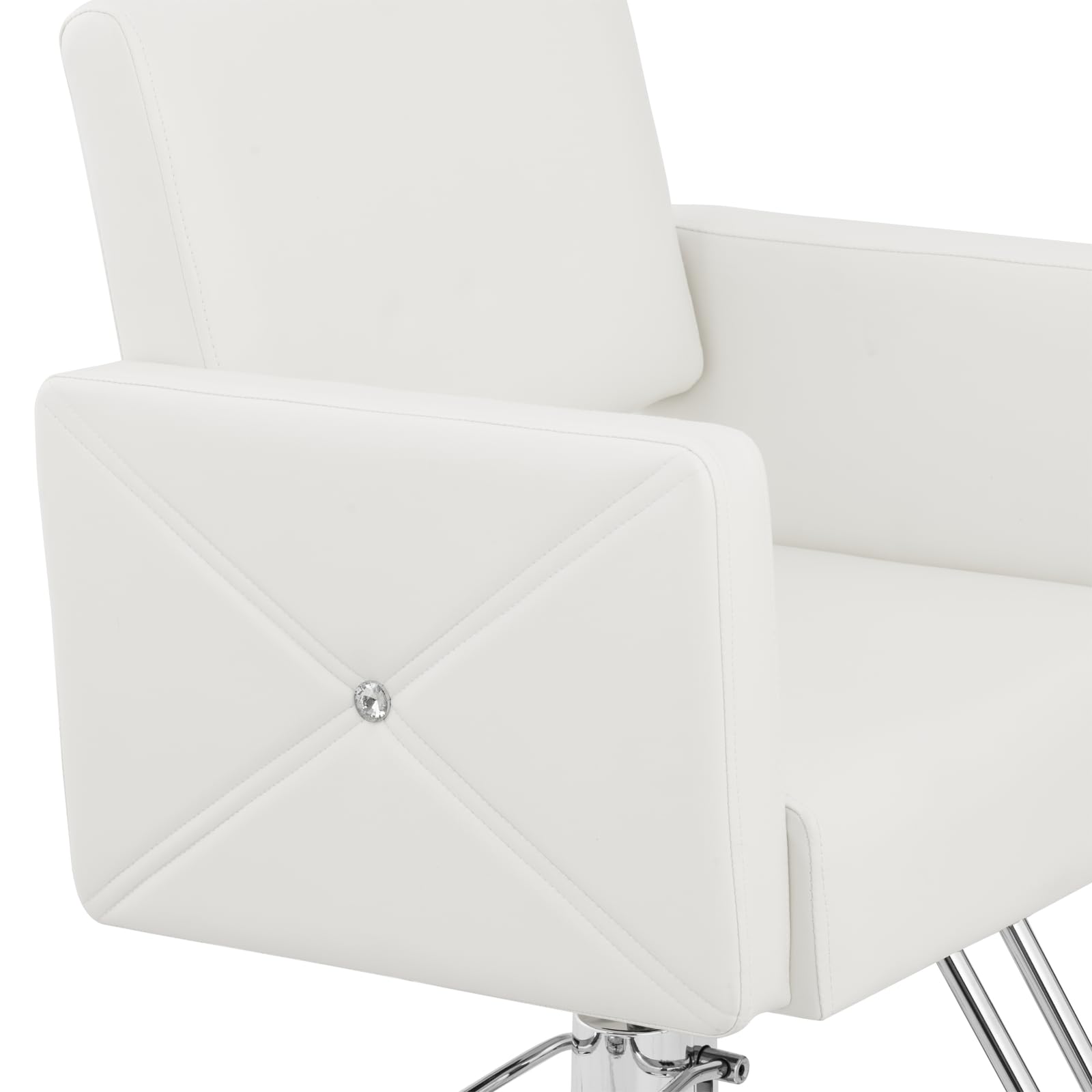 Physa Sillón de Peluquería Carlisle con Reposapiés y Altura de Asiento de 49-63 cm para hasta 150 kg Blanco Sillón de barbería Silla de peluquería Silla de barbería