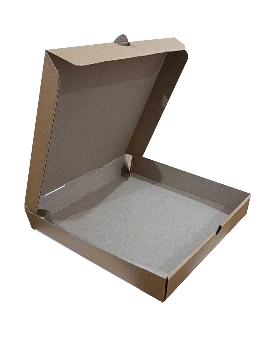 Nips Packaging Pizza Box - Square - 3 Ply Corrugated Boxes | Brown Pizza Box in bulk | Takeaway Pizza Packaging Box, 10" Inches, SQUARE, Pack of 50 pcs, Brown Colour (10", Medium)