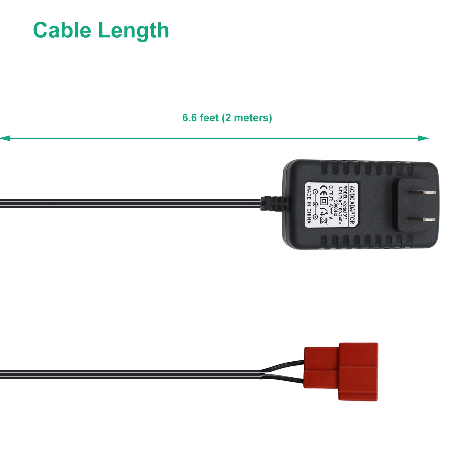 12V Battery Charger for Ride On Toys, fit for Mercedes Benz, Truck Car, Best Choice ATV Power Adapter, Red Square Plug