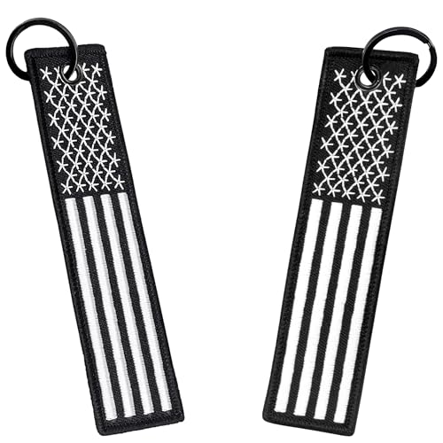 Dreambay 2 Pack Keychain Tag American Flag Embroidery for Motorcycle...