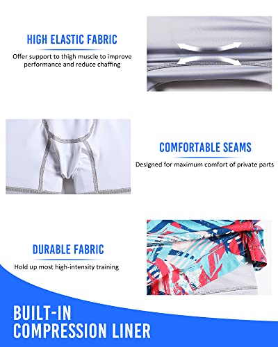 Image of maamgic Mens 5 inch Gym Running Shorts for Men 2 in 1 Quick Dry Workout Athletic Shorts