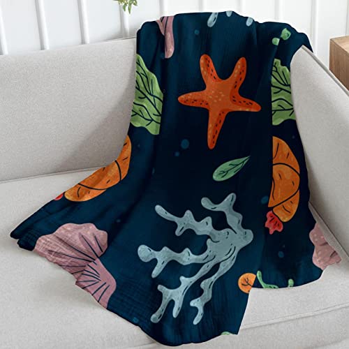 Couverture polaire chaude et douce contre le froid pour lit motif marin - 6