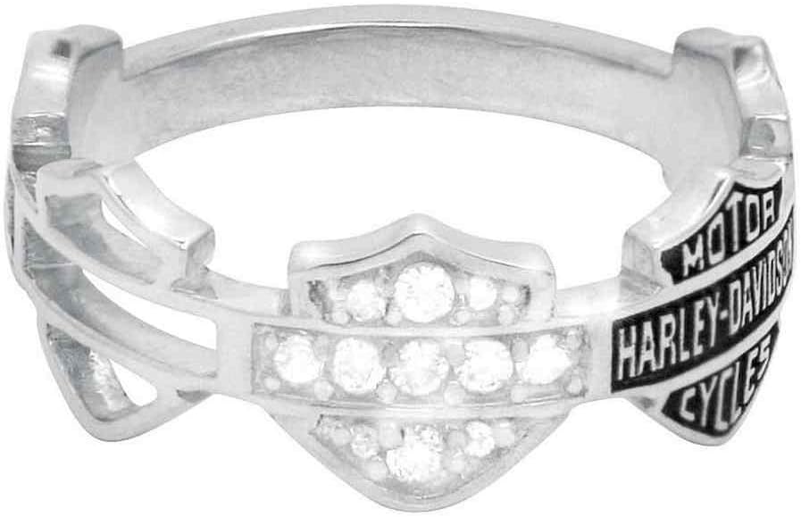 Harley-DavidsonHarley-Davidson Women's Ring, Multi Bar & Shield Logo Band, Silver HDR0227