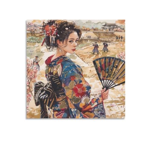 令和の浮世絵 和風 絵画 江戸 掛け軸 舞子 着物 女性 ポスター (83) プリント モダン ウォールアート 部屋飾り 素晴らしいギフト すぐに掛けられます12x12inch(30x30cm)