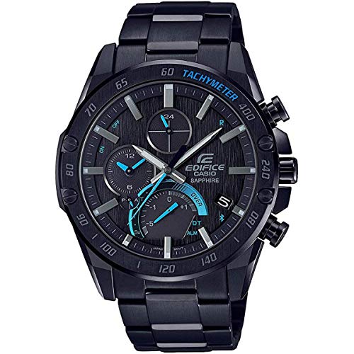 Men's Casio Edifice Super Slim Black Stainless Steel Chronograph Smartphone Link Watch EQB1000XD-1A EQB1000XDC-1A