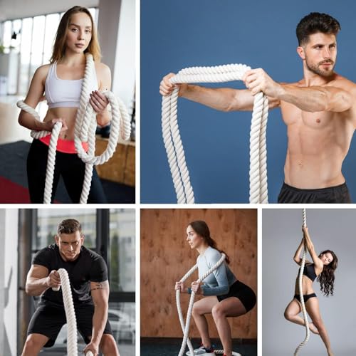 Image of Strong Cotton Rope 20 MM Thick 10 Feet Length for Hammock, Climbing, Craft, Gym & Home Decor