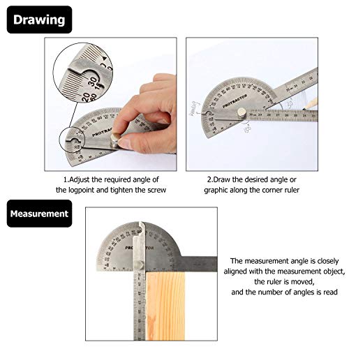 Outus OUTUS-ANGLE FINDER-D3 Angle Protractor Angle Finder Ruler Two Arm Stainless Steel Protractor Woodworking Ruler Angle Measure Tool thumb #3
