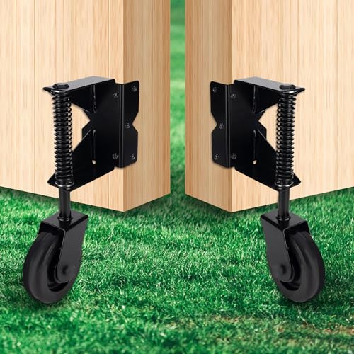 Image of Heavy Duty Spring Loaded Gate Caster Wheel With 220 Lbs Capacity, 360 Swivel, for Left & Right Wooden Farm Gates
