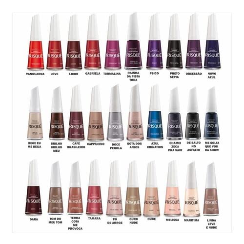 Kit 15 Esmaltes Risqu&eacute; Hipoalegenicos