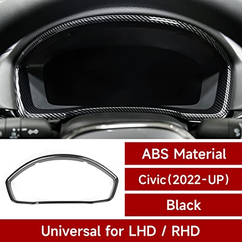 Image of Car Dashboard Cover Trim Frame Decals for 2022 2023 2024 2025 2026 Honda Civic 11th Gen Accessories ABS Carbon Fiber Interior Stickers