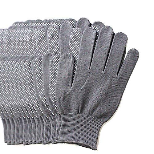 Gaocheng 6 Pairs Pack Gardening Gloves with Black PVC Dots for Hand Grip, Painter Mechanic Gardening Glove Protective Second Skin Working Gloves for Men Women