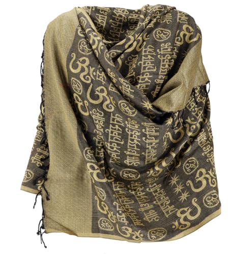Écharpe pashmina OM rouge en viscose pour éviter les irritations du cou