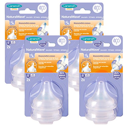 Lansinoh NaturalWave Sauger, Gr. S - langsamer Fluss, 8 Stück