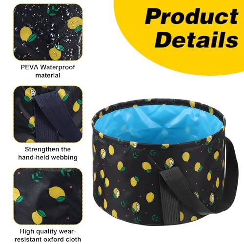 Molain Foldable Bucket for Soaking Feet, Portable Foot Bath Tub Spa Basin Black Footbath Bucket for Travel Home Pedicure Outdoor Camping
