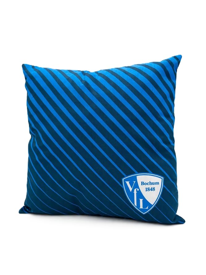 VFL Bochum Autokissen Streifen – offizielles Fan Kissen für Auto, Kopfstütze & Reisen – bequemes Nackenkissen für Fans – Fußball Fanartikel Bochum Zubehör Innenraum