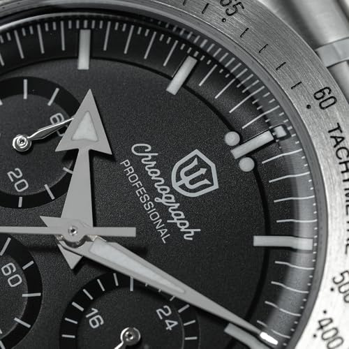 Image of watchdives WD1863 Men Chronograph Watch Japan VK63 Quartz Sports Watches 40mm Bubble Sapphire Crystal Wristwatch 100M Dive Watch