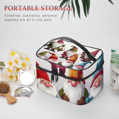 Bolsa de maquillaje grande e impermeable con compartimentos y asa para viaje 5