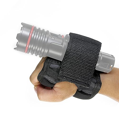 LetonPower Diving Flashlight Glove Hands-Free Dive Light Holder with Magic Tape Diving Flashlight Holder Universal Adjustable Wrist Strap(Not Included Flashlight)