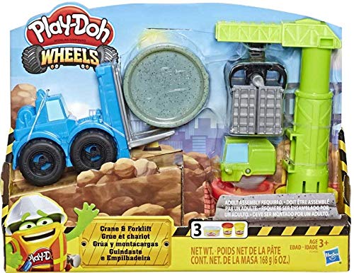 Holland Plastics Wheels - Crane & Forklift Includes Moulds for Fun Creations Like Beams, Bricks and Construction Gear - World Famous Play Doh! What Will You Create? …