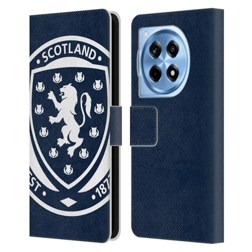 Head Case Designs Officially Licensed Scotland National Football Team Oversized Logo 2 Leather Book Wallet Case Cover Compatible with OnePlus 12R