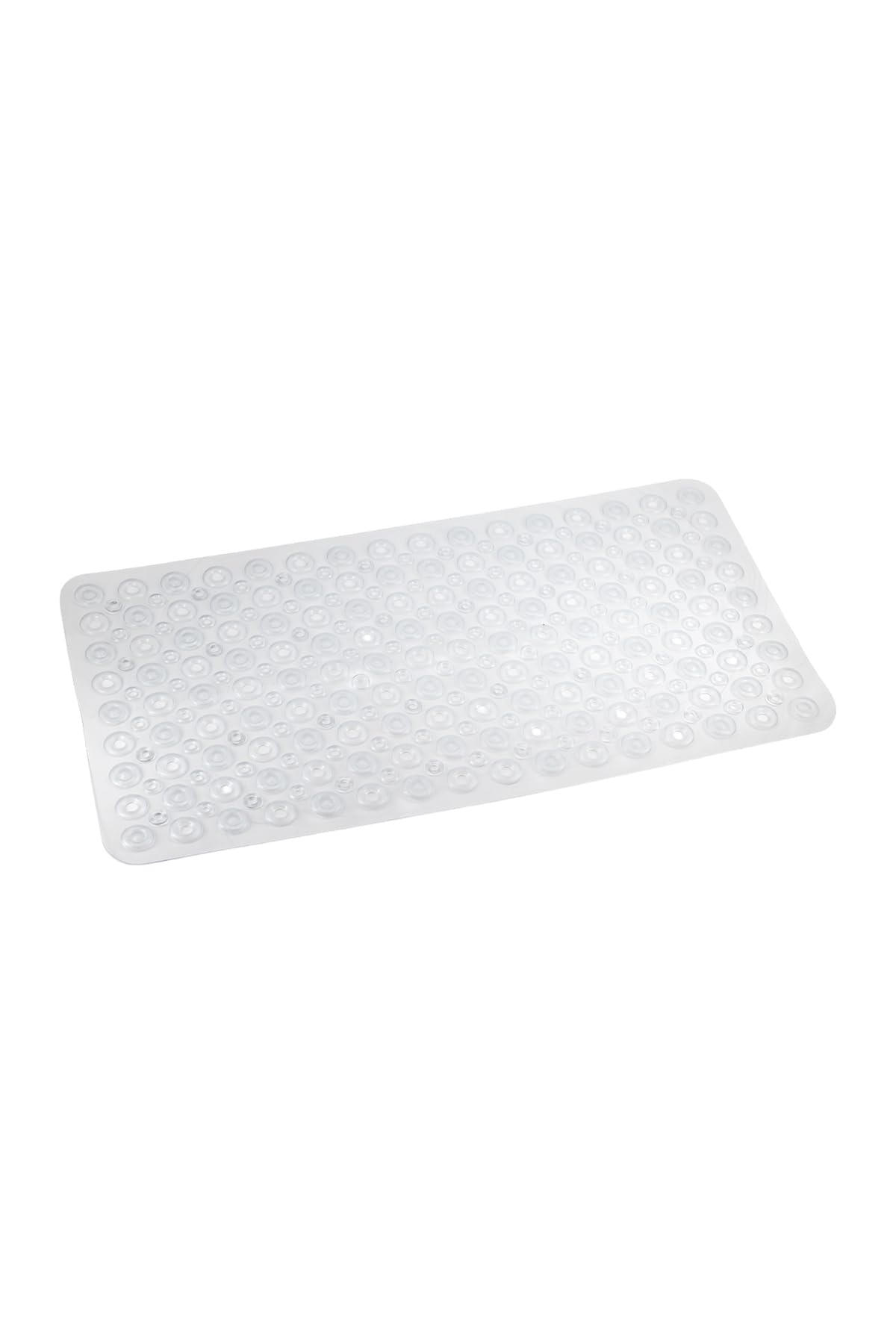 Premium Serisi Banyo - Küvet İçi Kaydırmaz Vantuzlu Oluklu Desenli Diktördgen Paspas 67,5 x 34,5 cm, Şeffaf