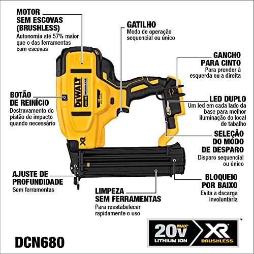 DEWALT 20V MAX* Cordless Brad Nailer, 18GA, Tool Only (DCN680B) Best